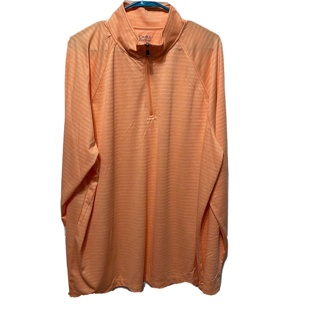 Croft & Barrow Womens 2XL 1/4 Zip Pullover Peach Performance NWT